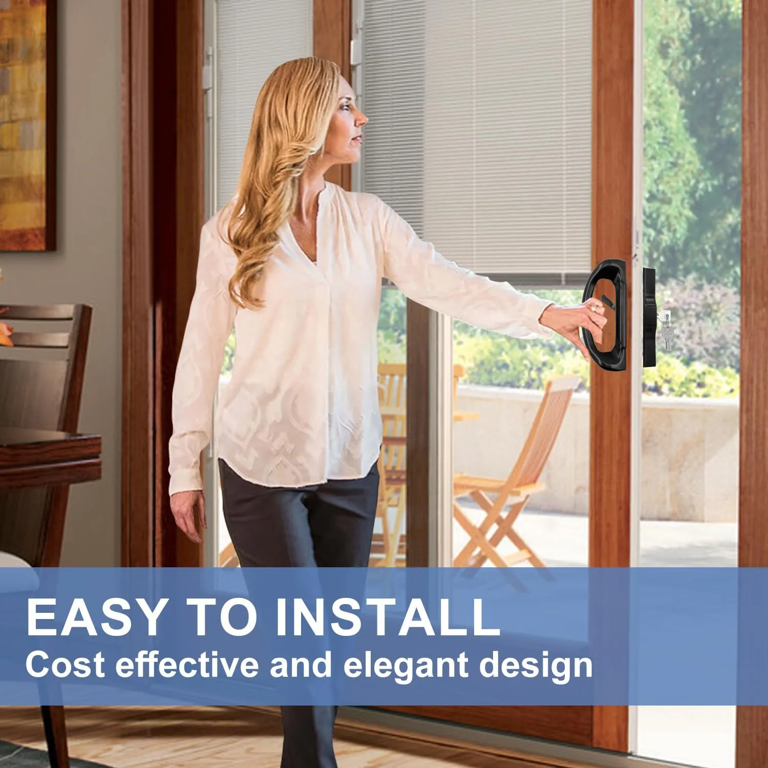 Patio Sliding Door Handle Set with Mortise Lock, Perfect Replacement Sliding