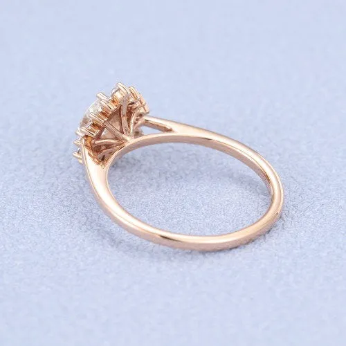Pear Rose gold vintage ring white diamond unique ring for women's fantasy ring engagement ring for loved one's wedding gift