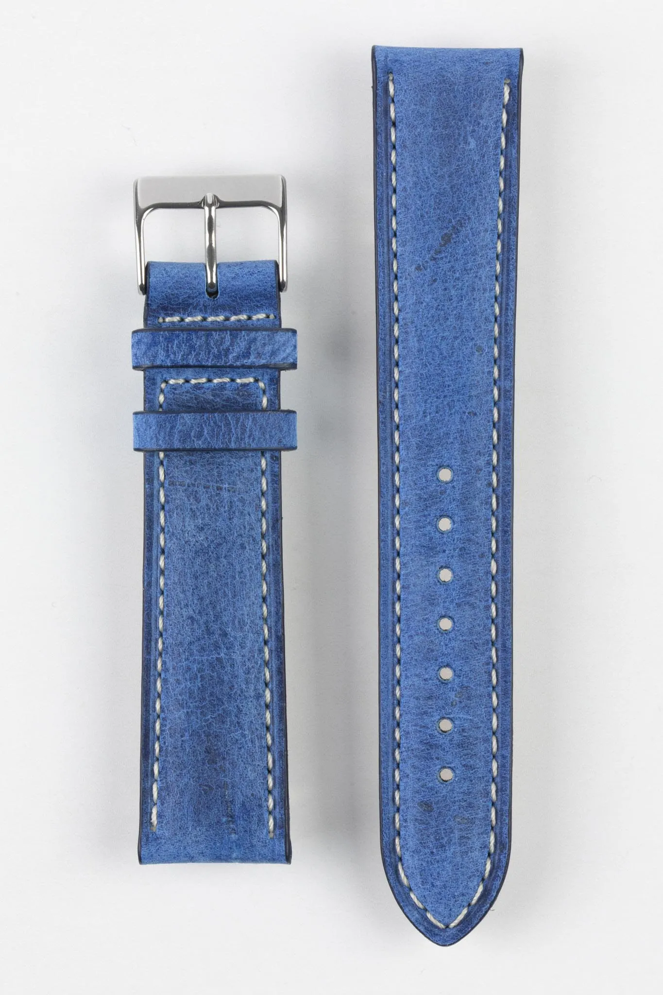 Pebro SAVANNAH Genuine Antelope Leather Watch Strap in BLUE