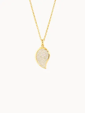 Pendant SIGNATURE Wave small Diamond Pavé 18K yellow gold