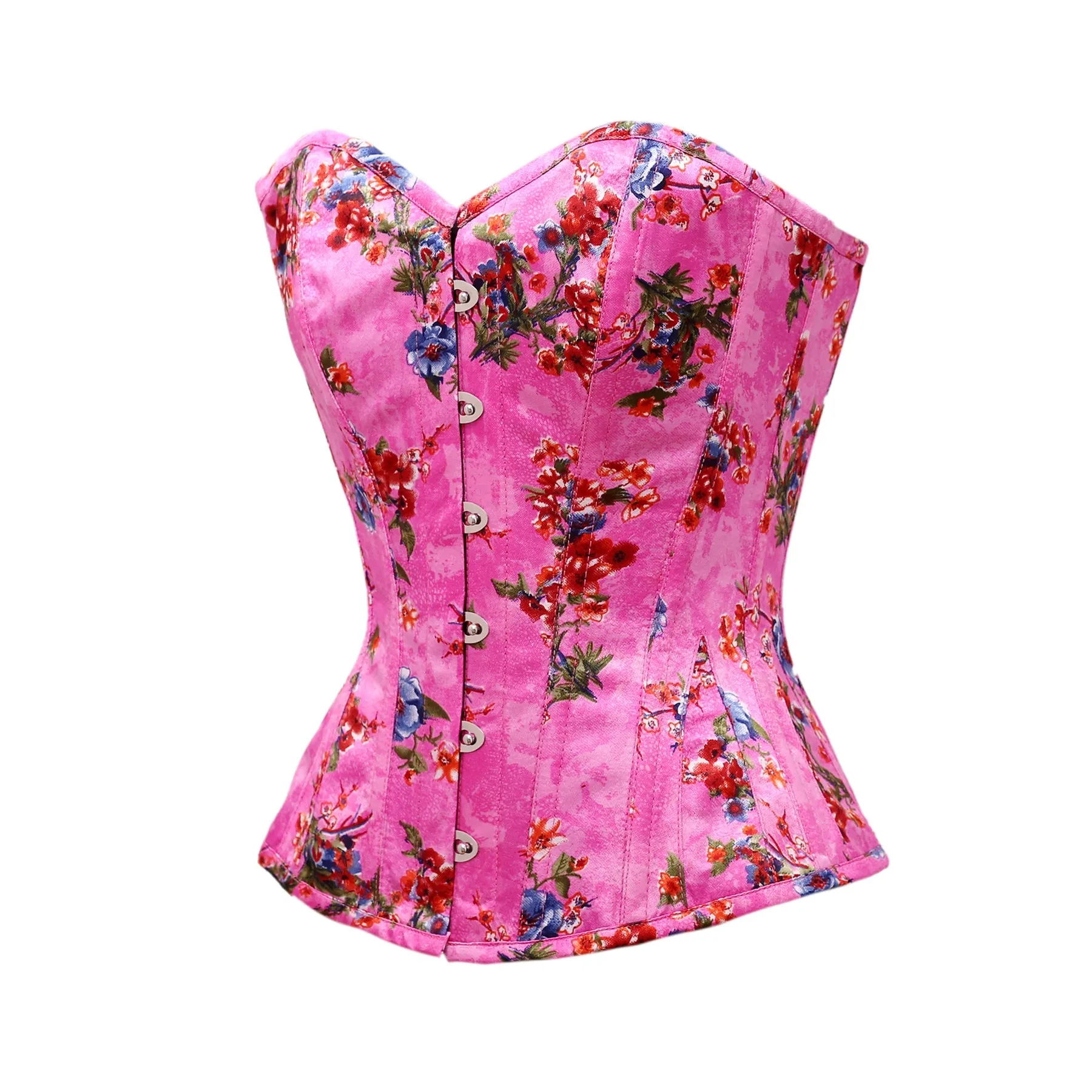 Perrier Floral Print Satin Overbust Corset