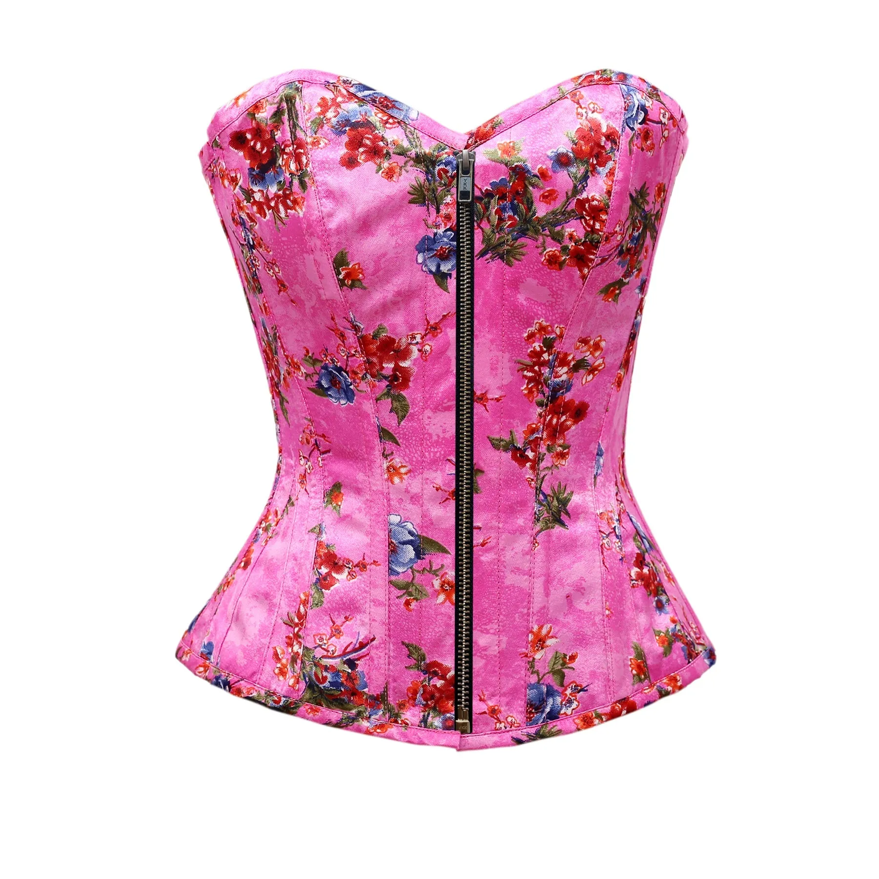 Perrier Floral Print Satin Overbust Corset