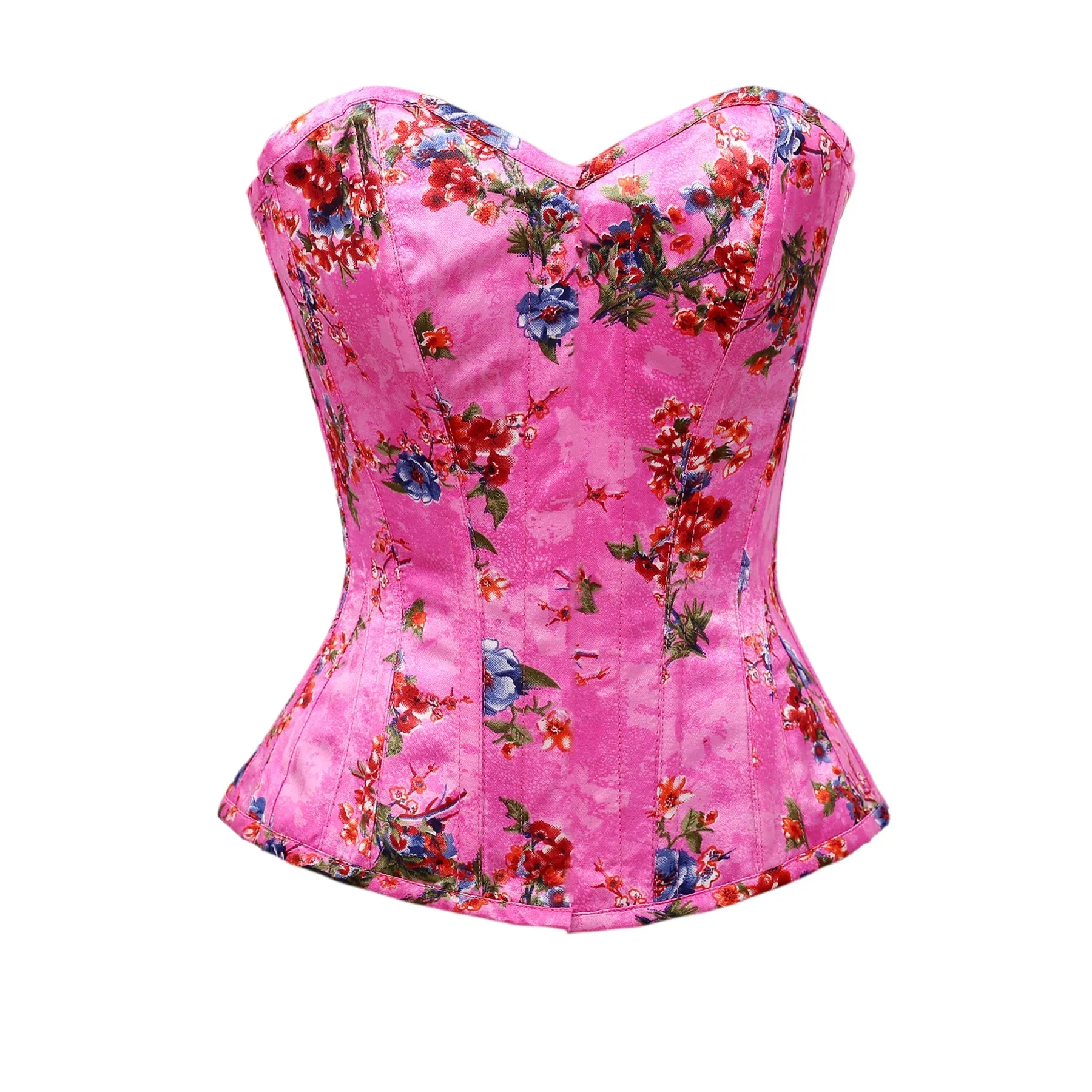 Perrier Floral Print Satin Overbust Corset