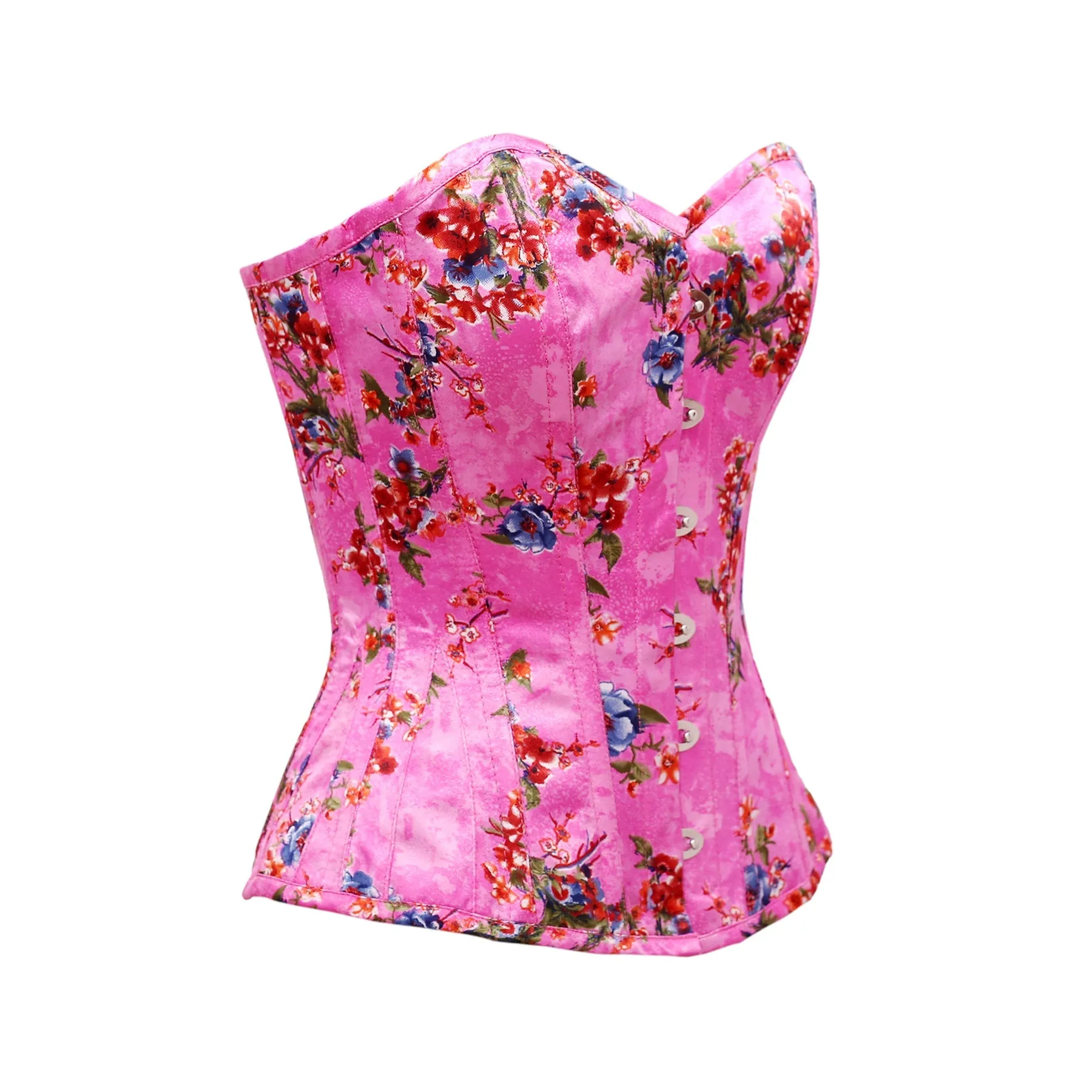 Perrier Floral Print Satin Overbust Corset