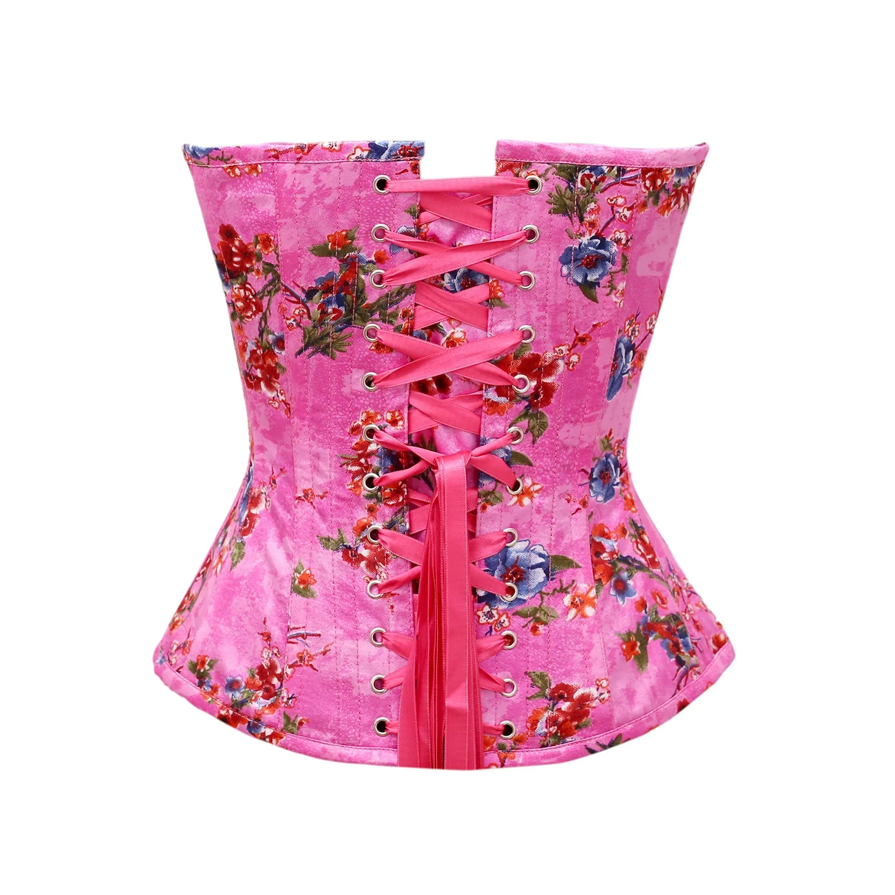 Perrier Floral Print Satin Overbust Corset