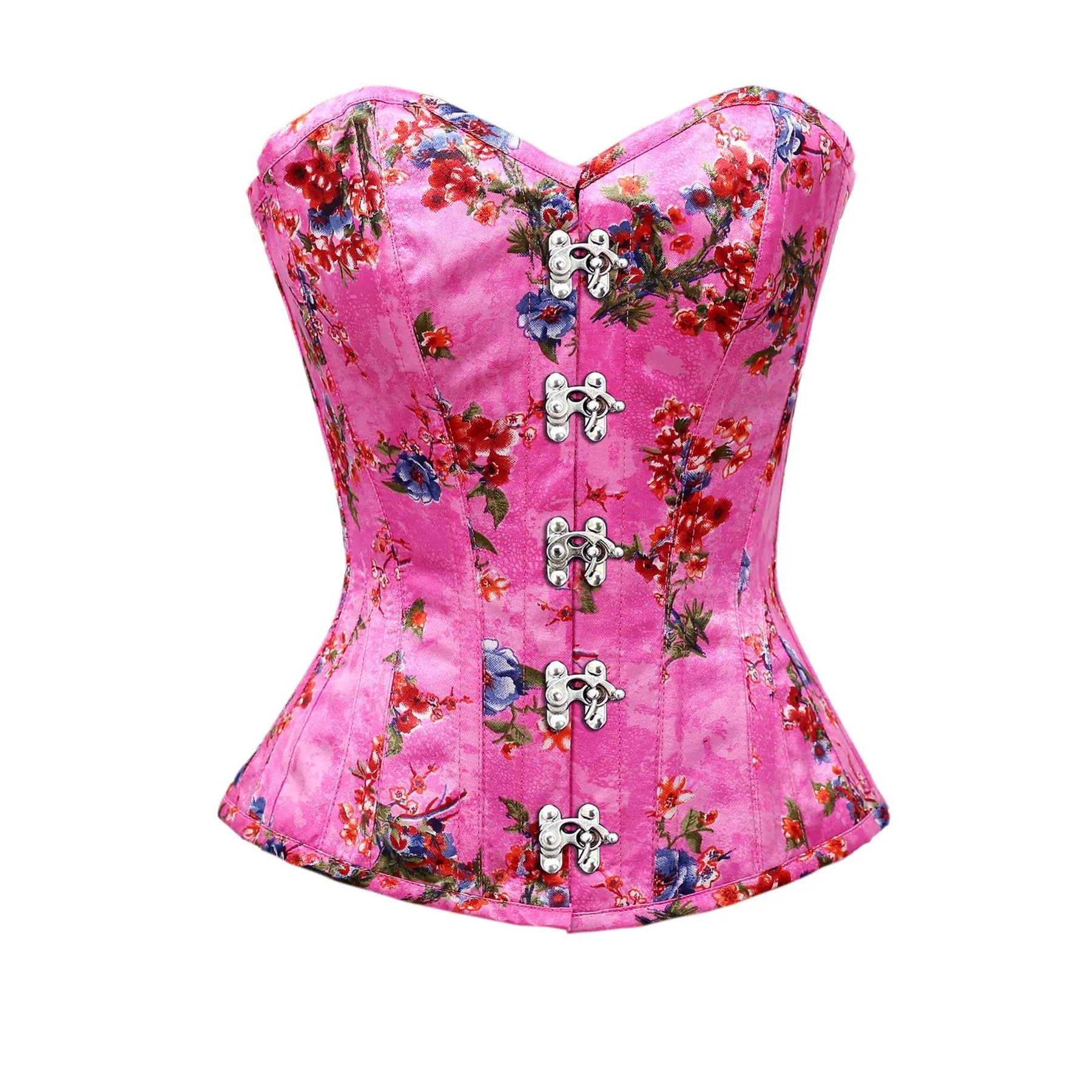 Perrier Floral Print Satin Overbust Corset
