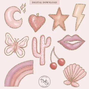 Pink Edit Clipart   Pattern Bundle