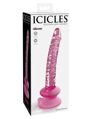 Pipedream Icicles No. 86 Glass Dildo With Silicone Suction Cup Pink