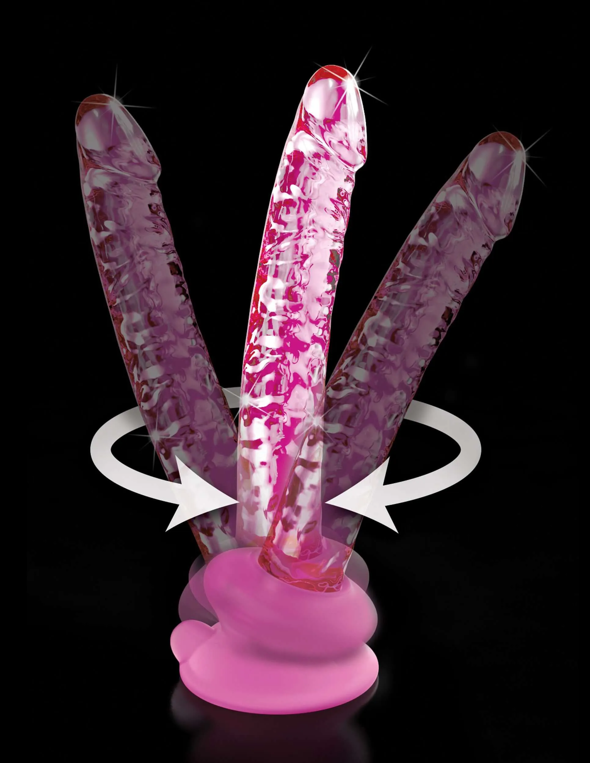 Pipedream Icicles No. 86 Glass Dildo With Silicone Suction Cup Pink