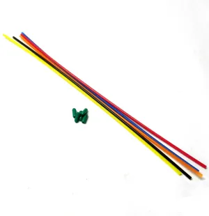 Plastic Antenna Pipe Green Cap Receiver Reciver Aerial Tube Mixed x 5 300mm Long