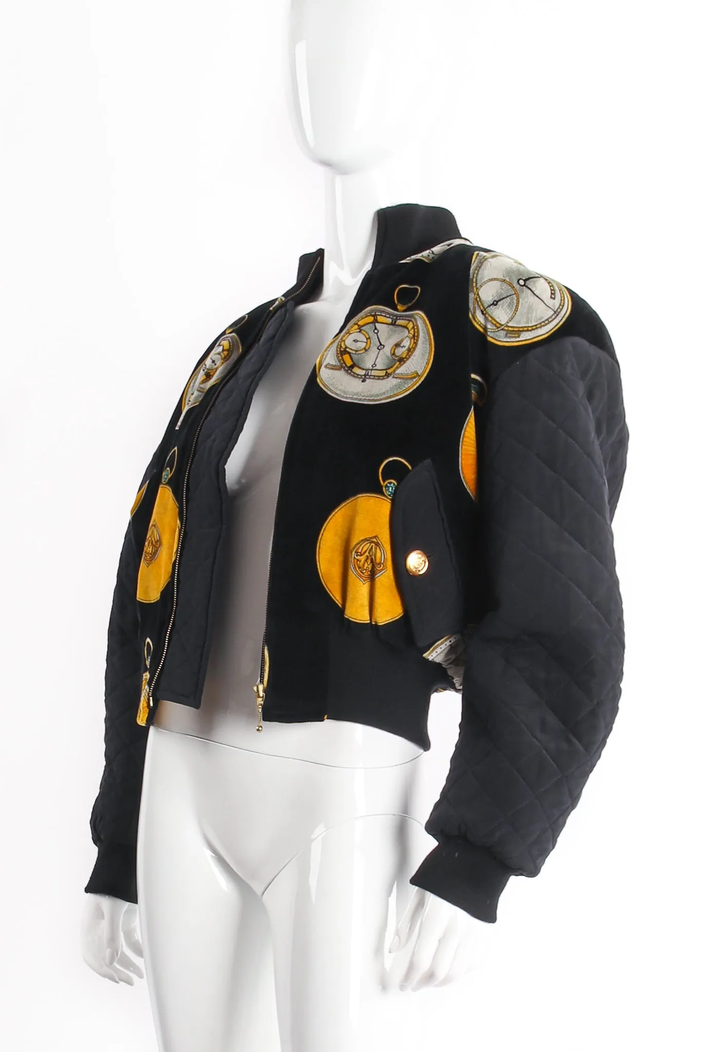 Pocket Watch Velvet Bomber Jacket