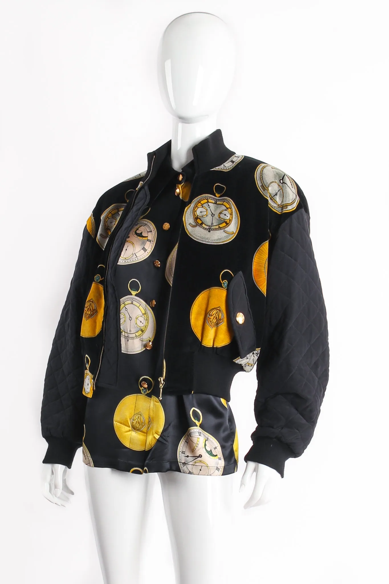 Pocket Watch Velvet Bomber Jacket