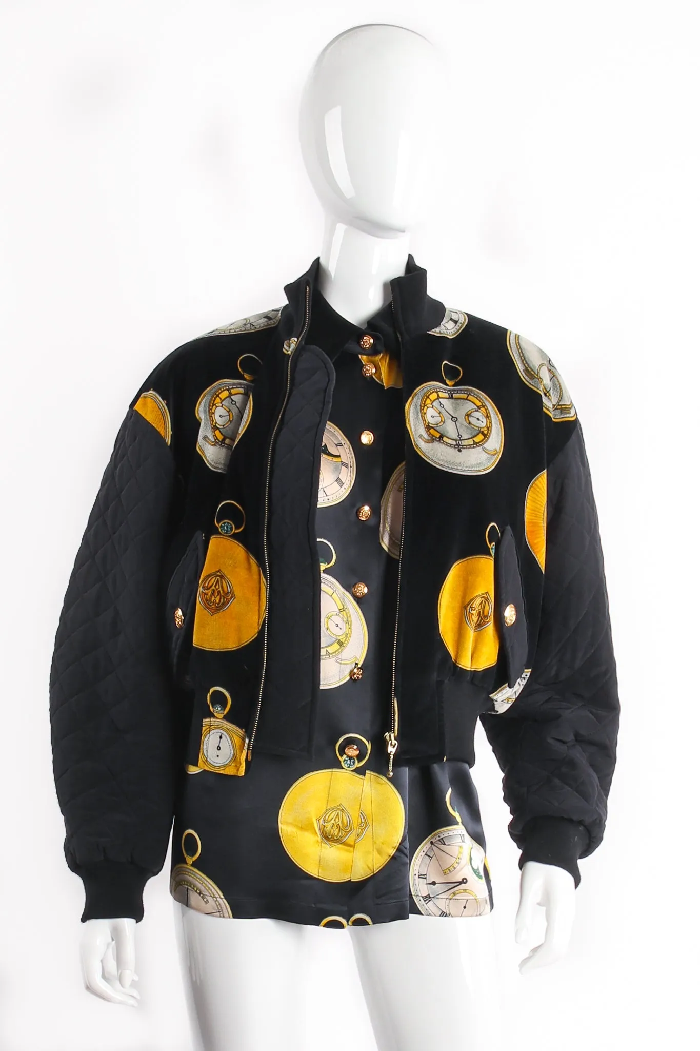 Pocket Watch Velvet Bomber Jacket