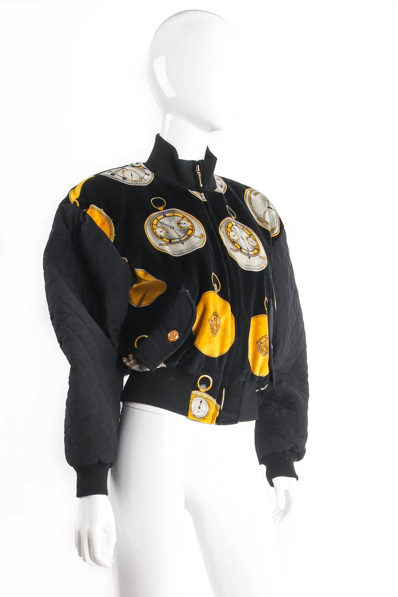Pocket Watch Velvet Bomber Jacket