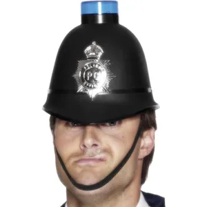 Police Helmet With Flashing Siren Light