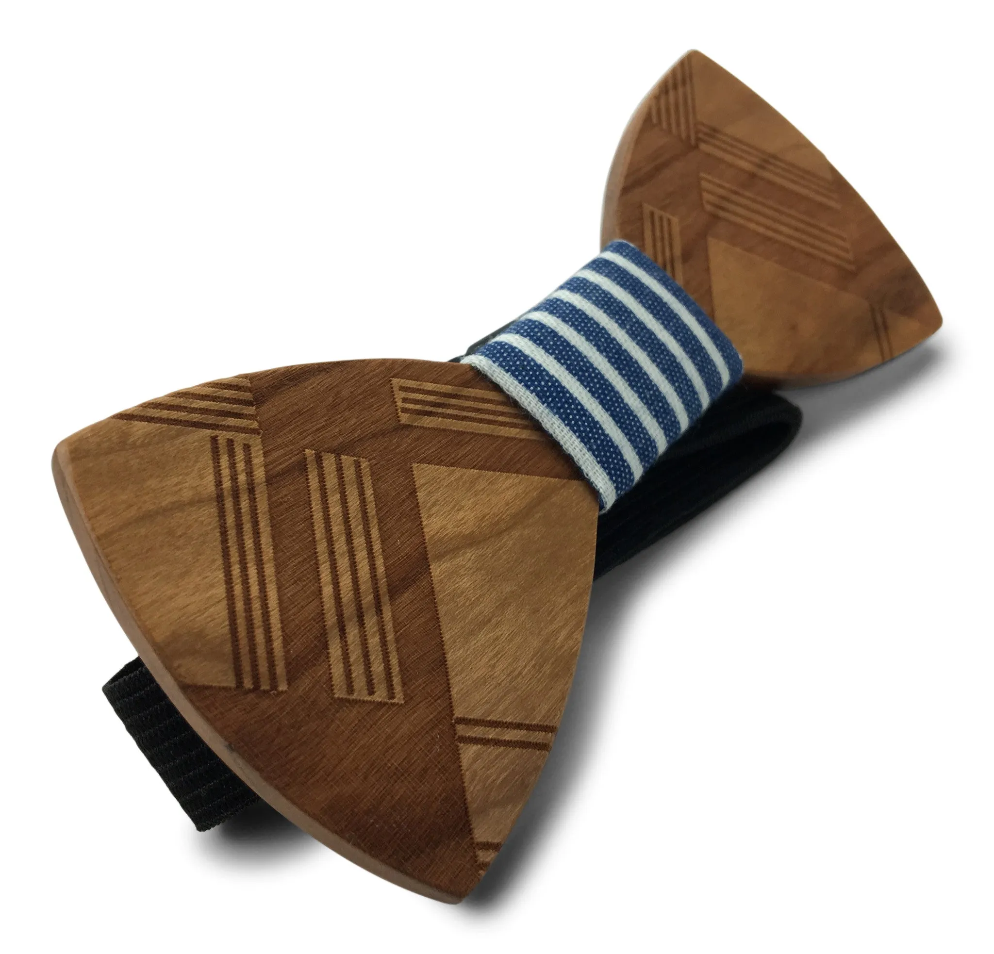 Premium Wooden Creative Handmade Bowtie with Matching Cotton Mens Blend Sock