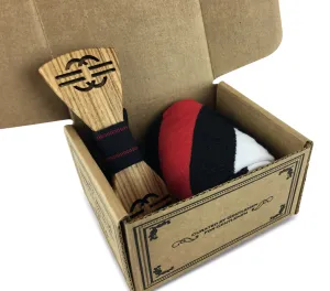 Premium Wooden Creative Handmade Bowtie with Matching Cotton Mens Blend Sock