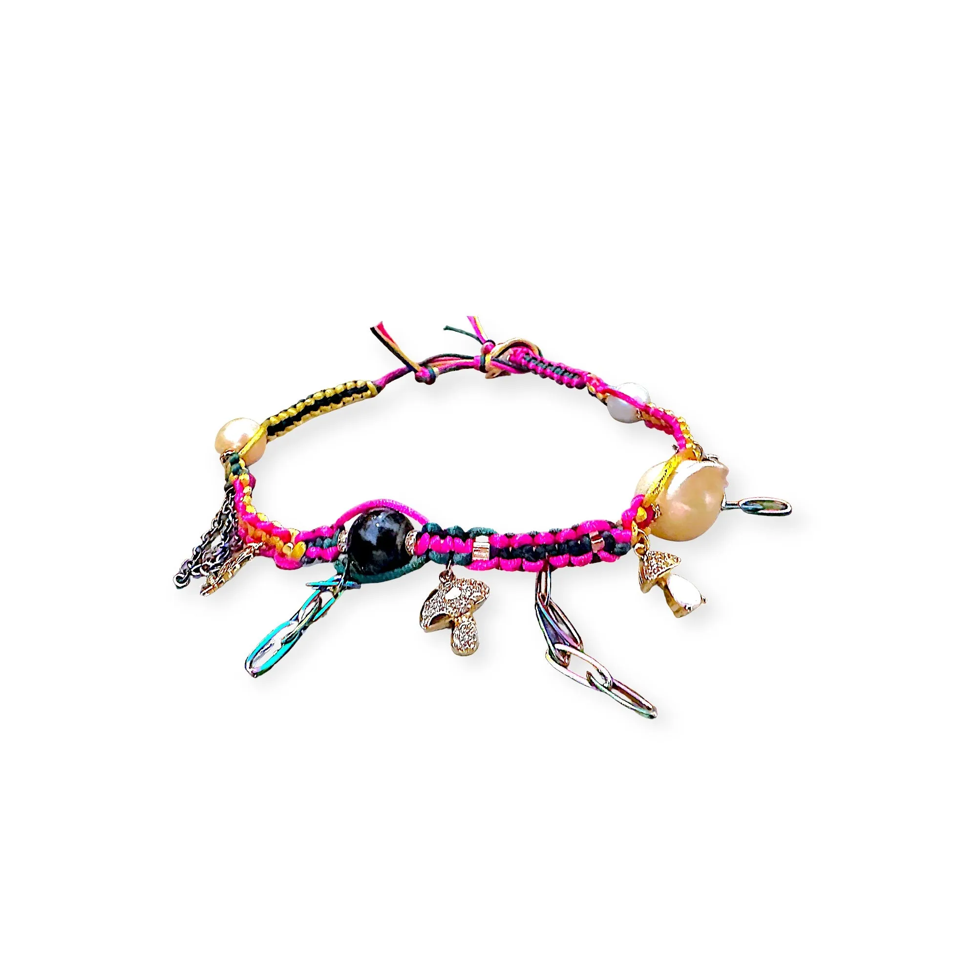 PSYCHEDELIC MERMAID LUCKY CHARM SILK ROCKER CHOKER