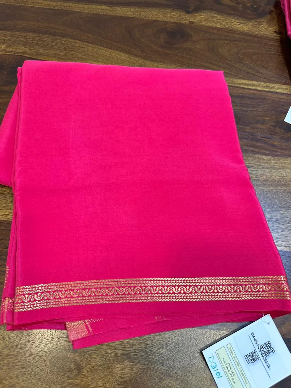 Pure Mysoore Silk Saree with Pure Real Gold and Real Silver Zari Work