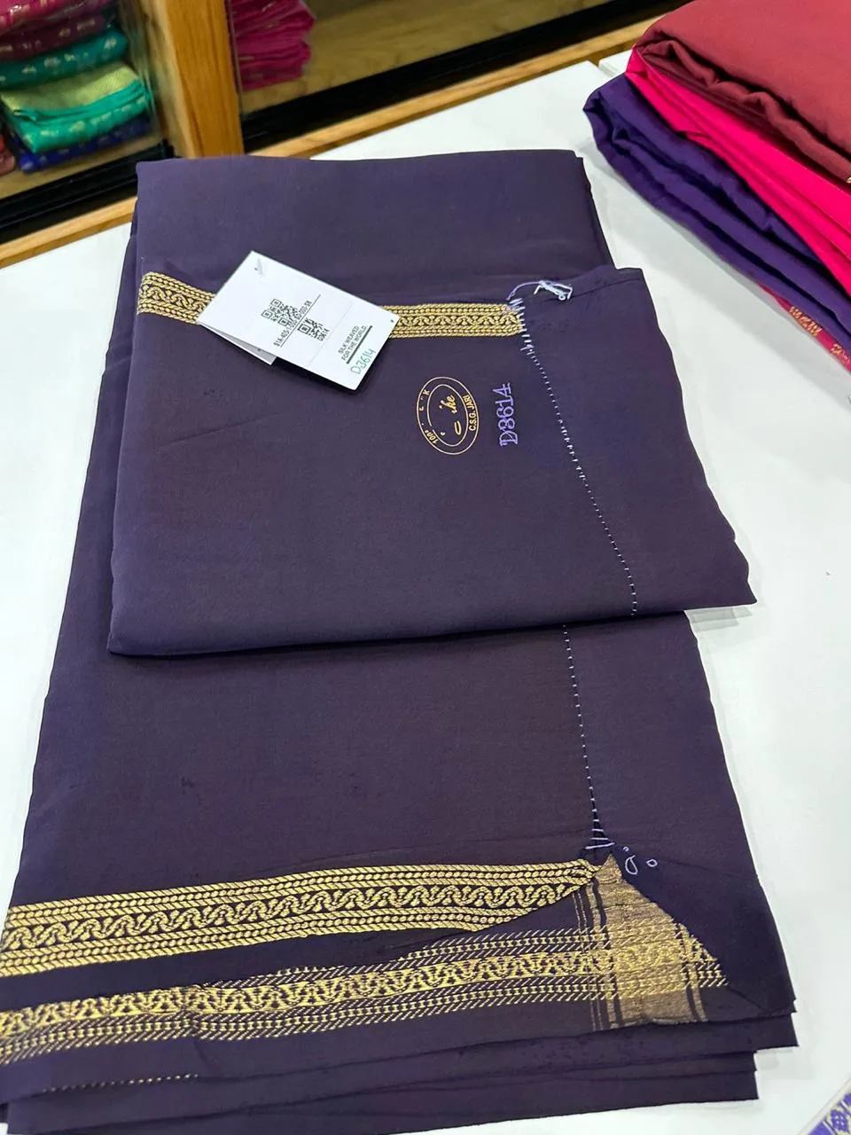 Pure Mysoore Silk Saree with Pure Real Gold and Real Silver Zari Work