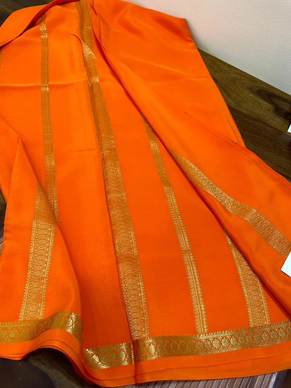 Pure Mysoore Silk Saree with Pure Real Gold and Real Silver Zari Work