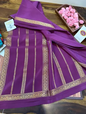 Pure Mysoore Silk Saree with Pure Real Gold and Real Silver Zari Work