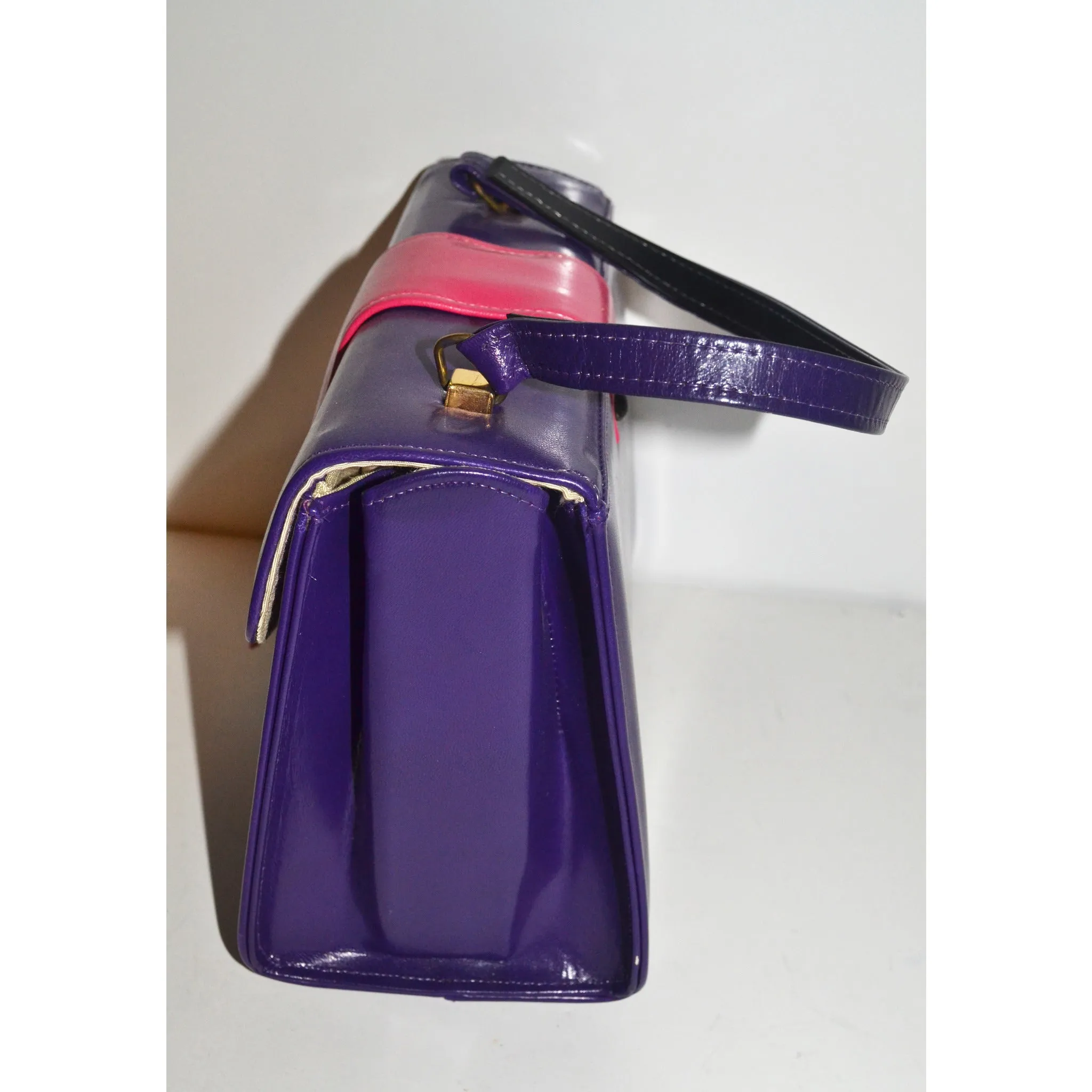 Purple & Pink Leather Kelly Purse