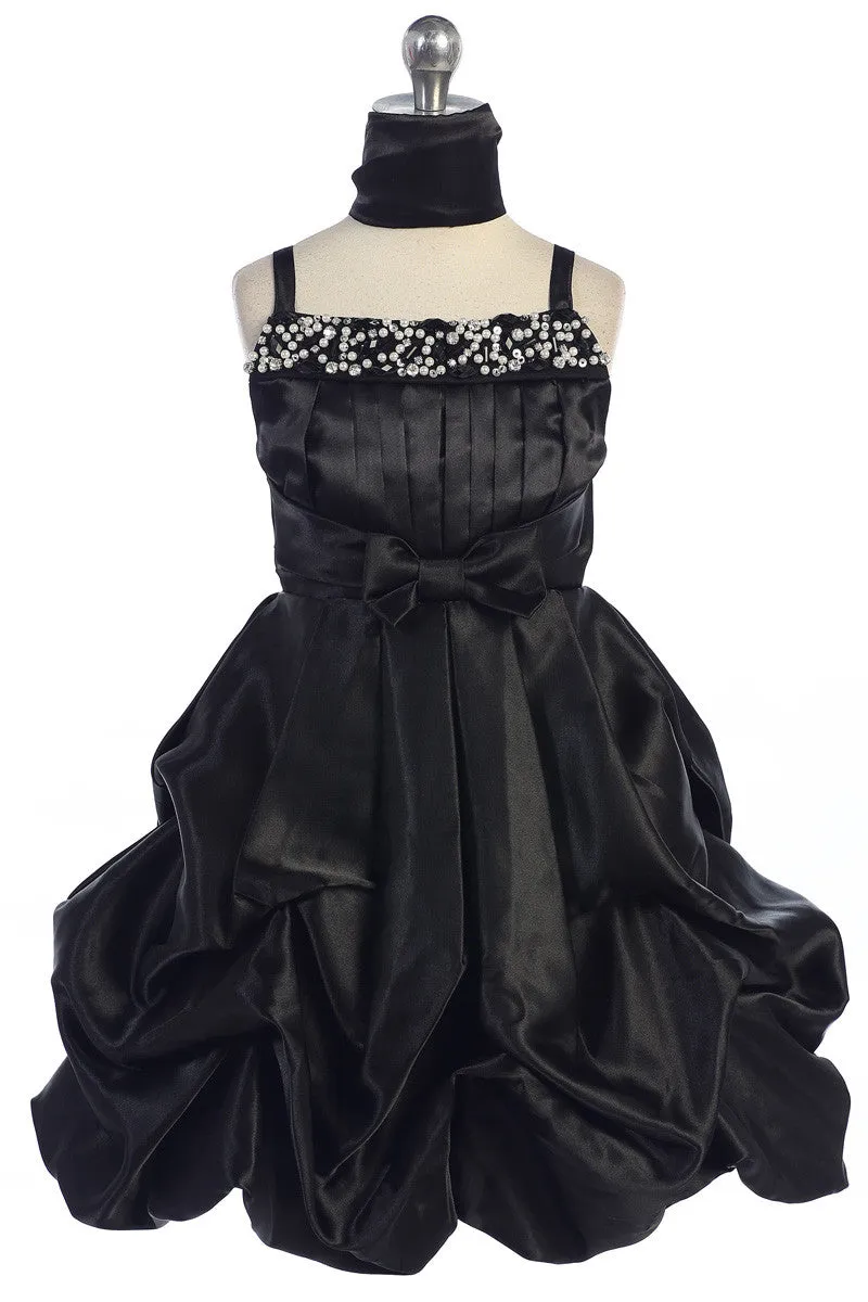 Purple Satin Pearl & Rhinestone Beaded Dress D 4308
