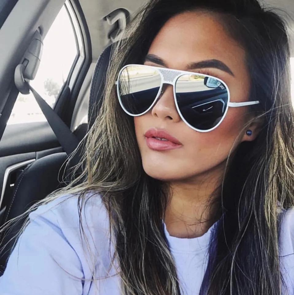Quay Australia Iconic Aviator Sunglasses - White, Retails $150 US 