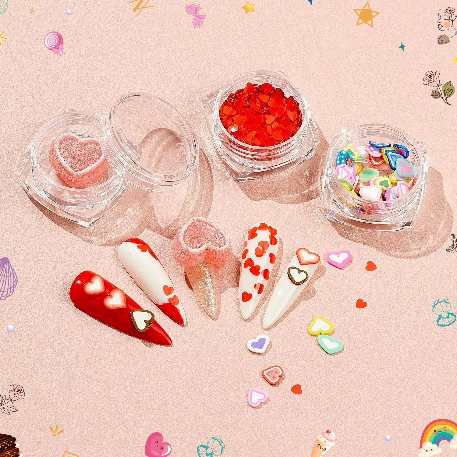 Queensland of Hearts Nail Décor Set