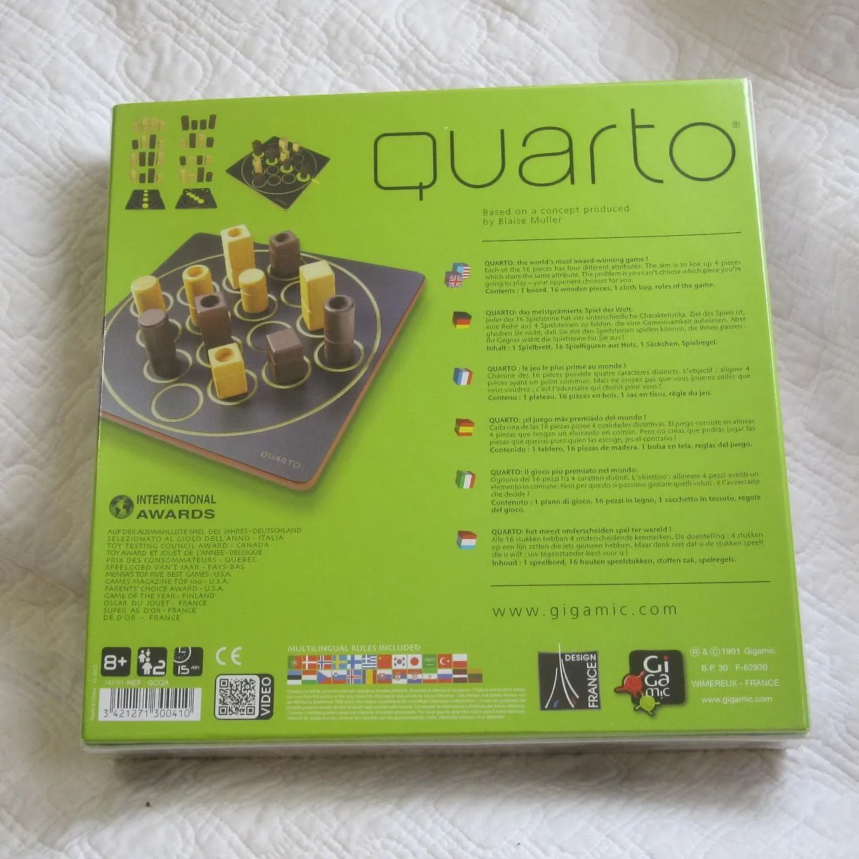 "Quarto" Wooden Strategy Game, Ages 8 