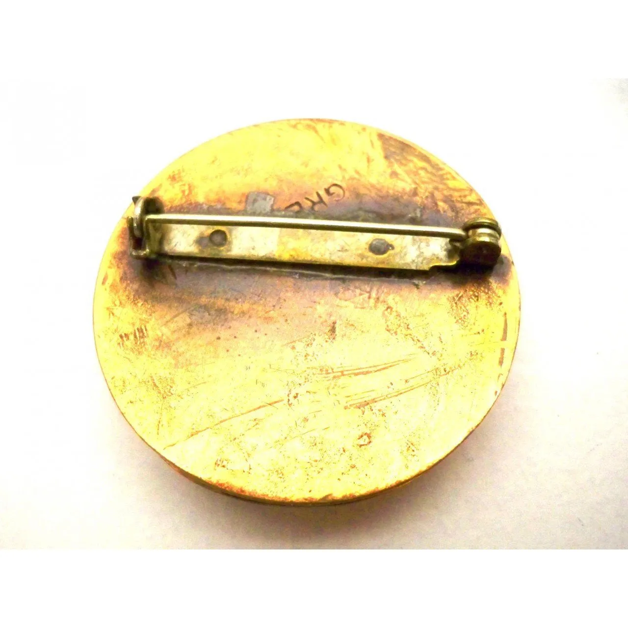 Rare Vintage GRET BARKIN Signed Engraved Copper Brooch & Earrings Hand Wrought