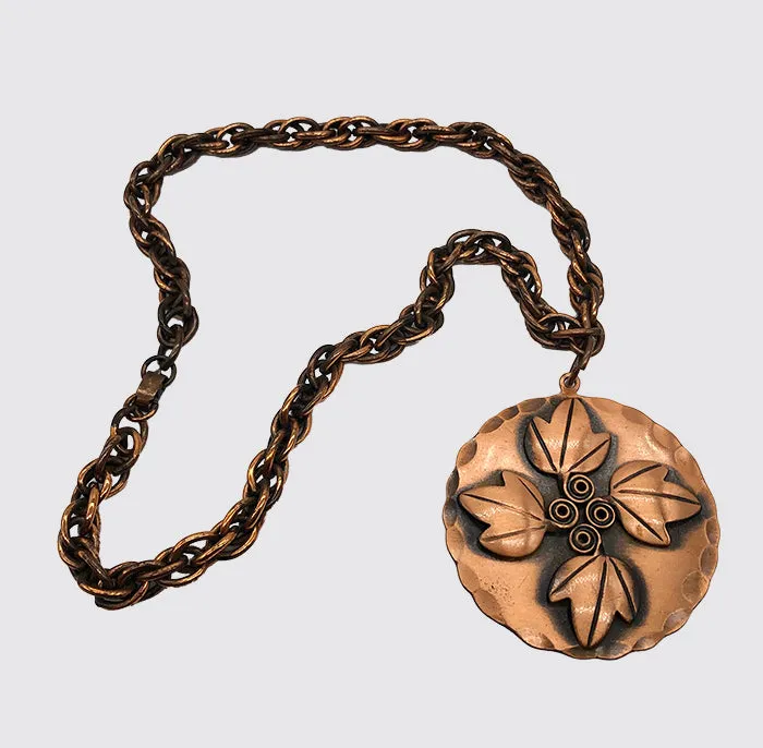 Rebajes Copper Necklace and Maple Leaf Pendant