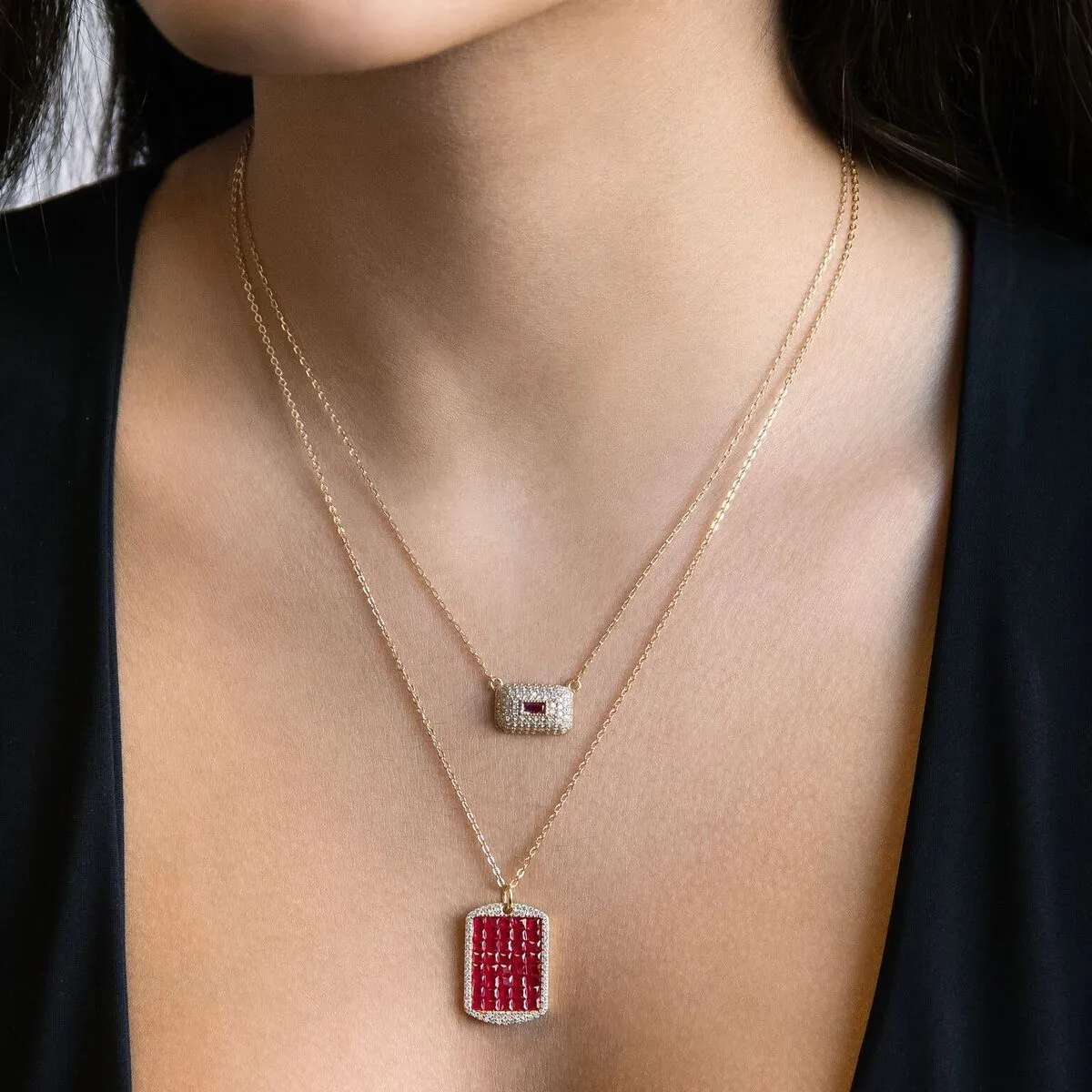 Rectangle Stone Necklace