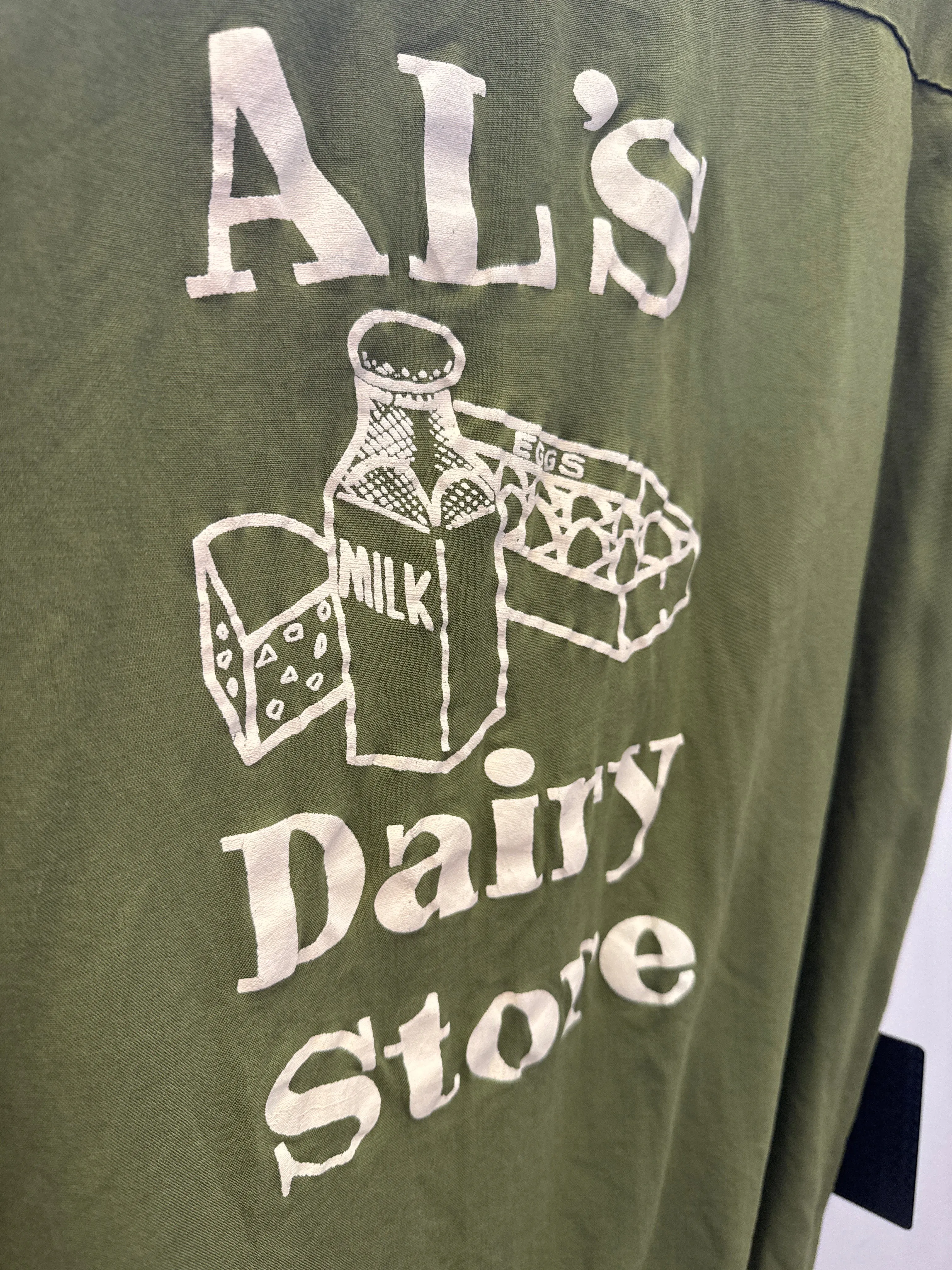 Retro Army Green Bowling Shirt