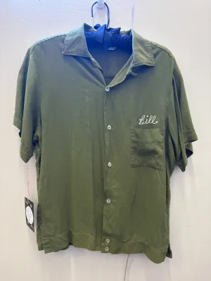 Retro Army Green Bowling Shirt