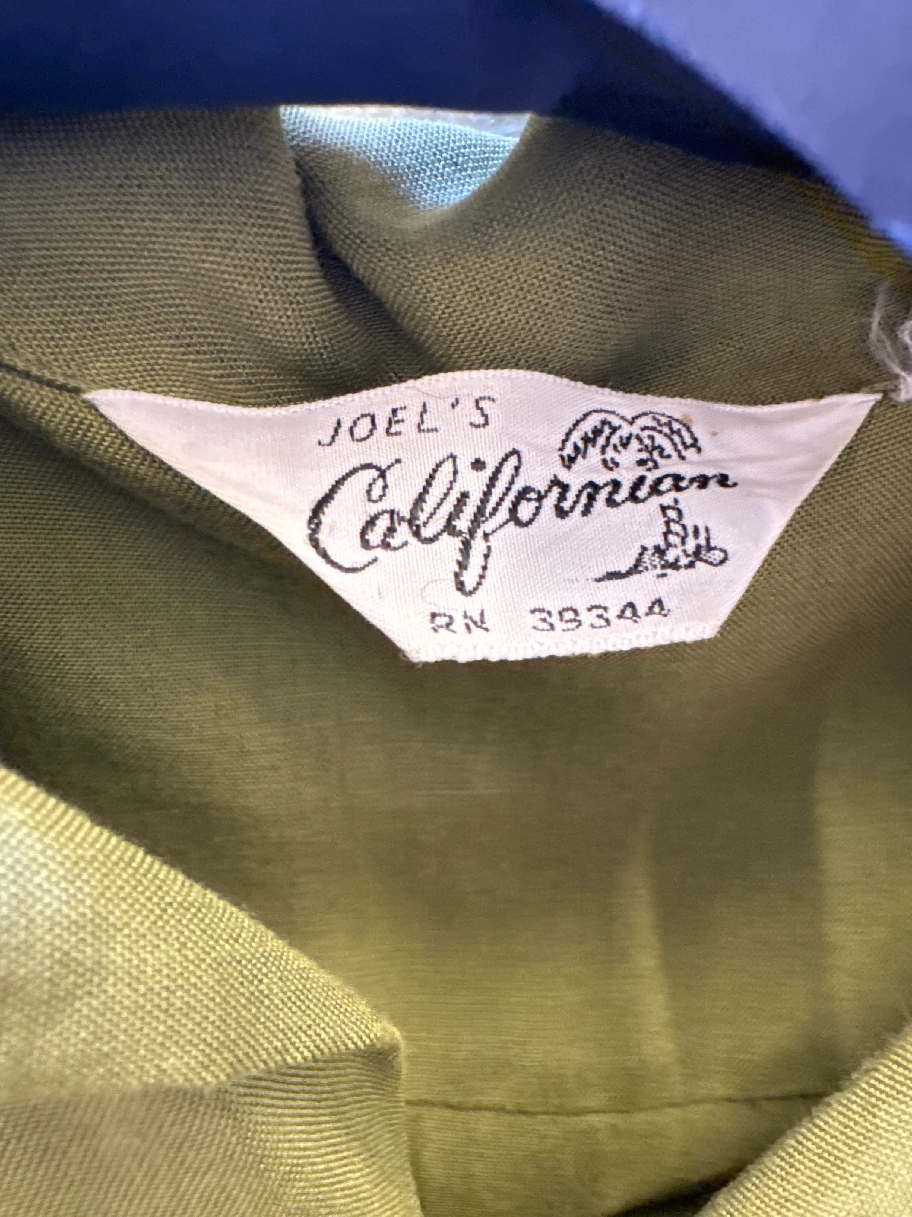 Retro Army Green Bowling Shirt