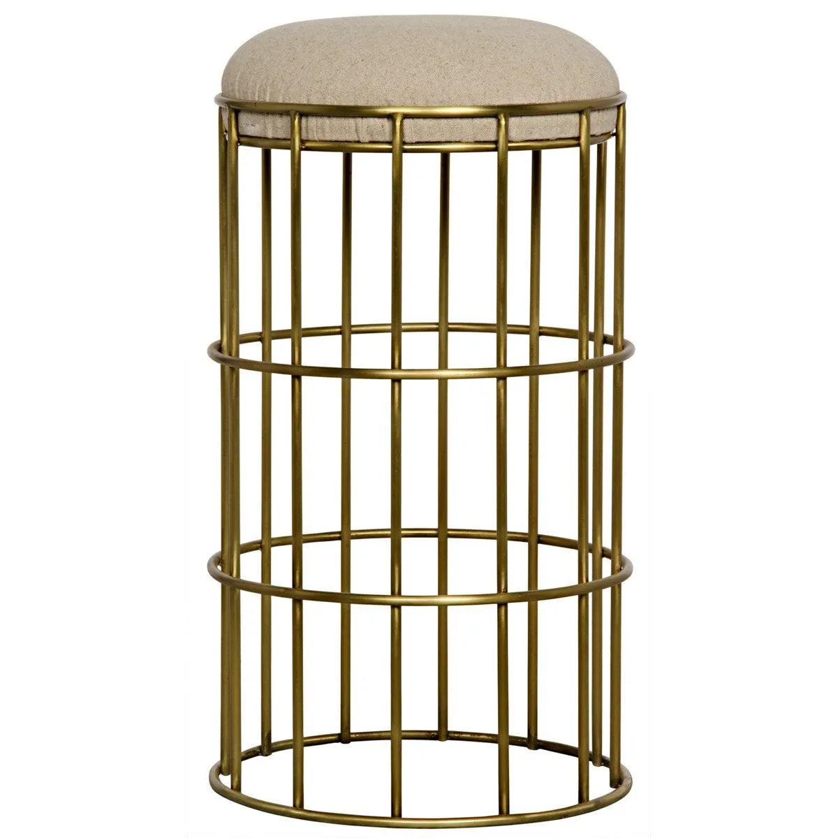 Ryley Counter Stool, Steel with Brass Finish