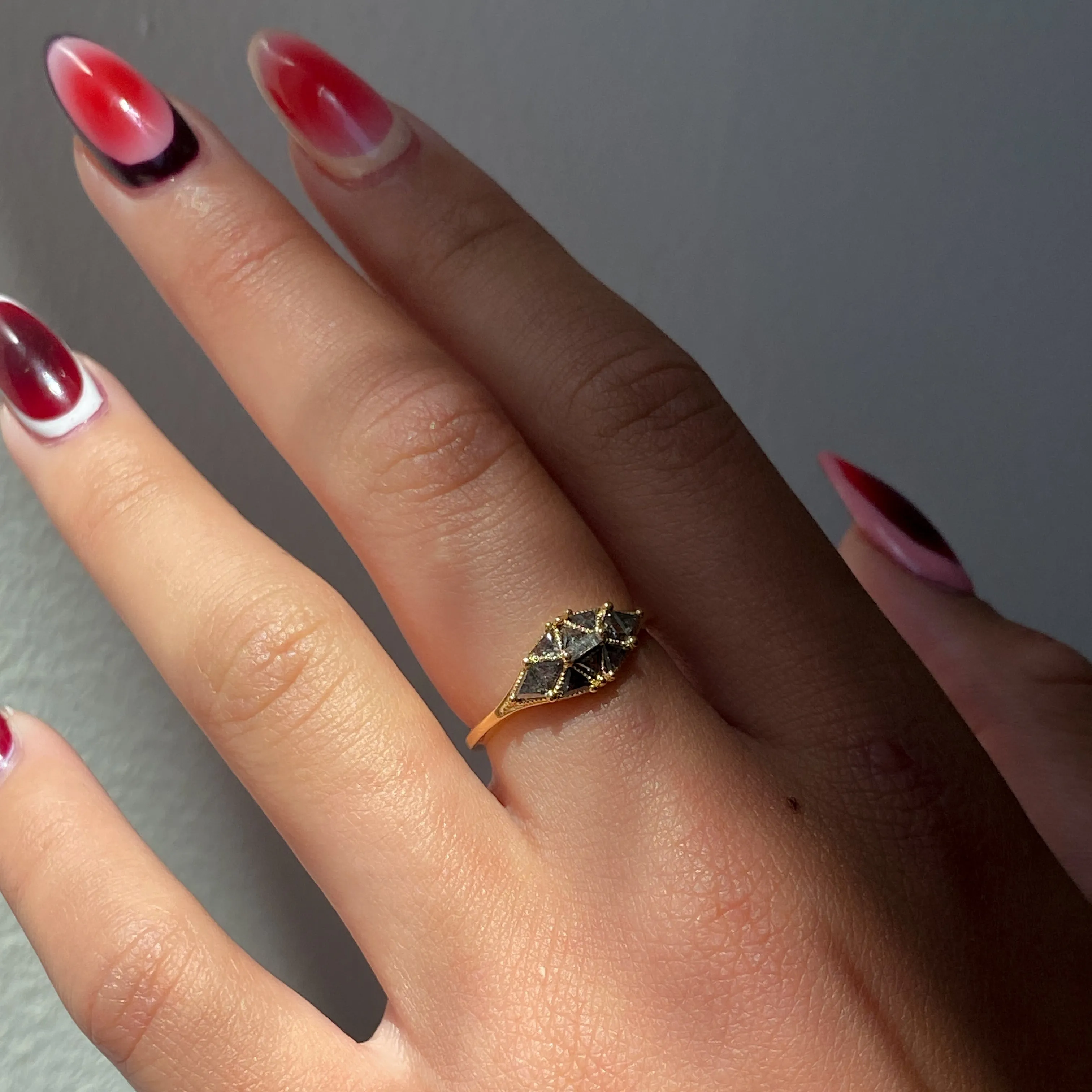 Salt & Pepper Diamond Dome Ring