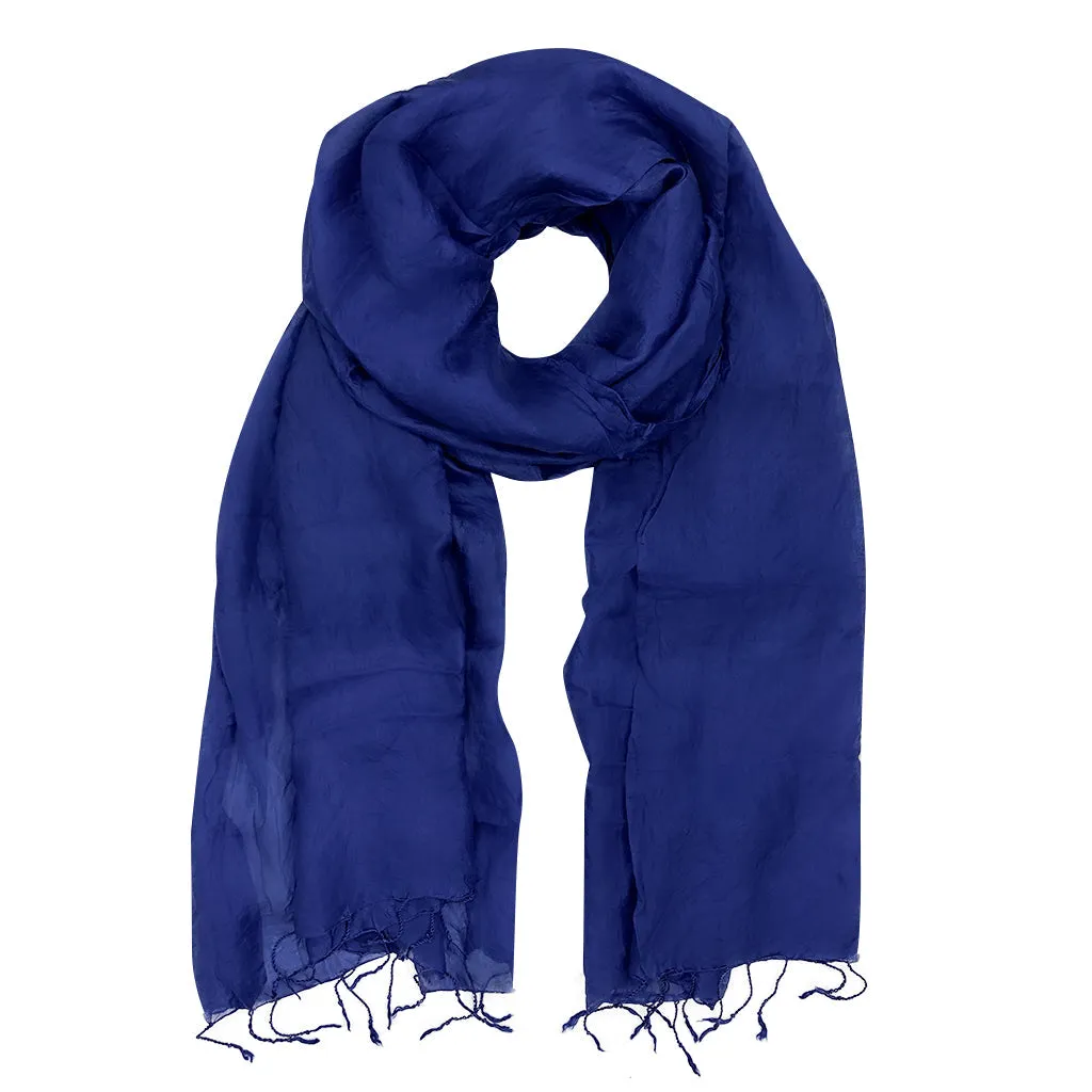 Sapphire Khmer Silk Scarf by SLATE   SALT