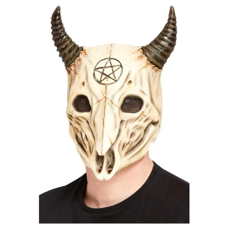 Satanic Ram Skull Overhead Mask, Latex