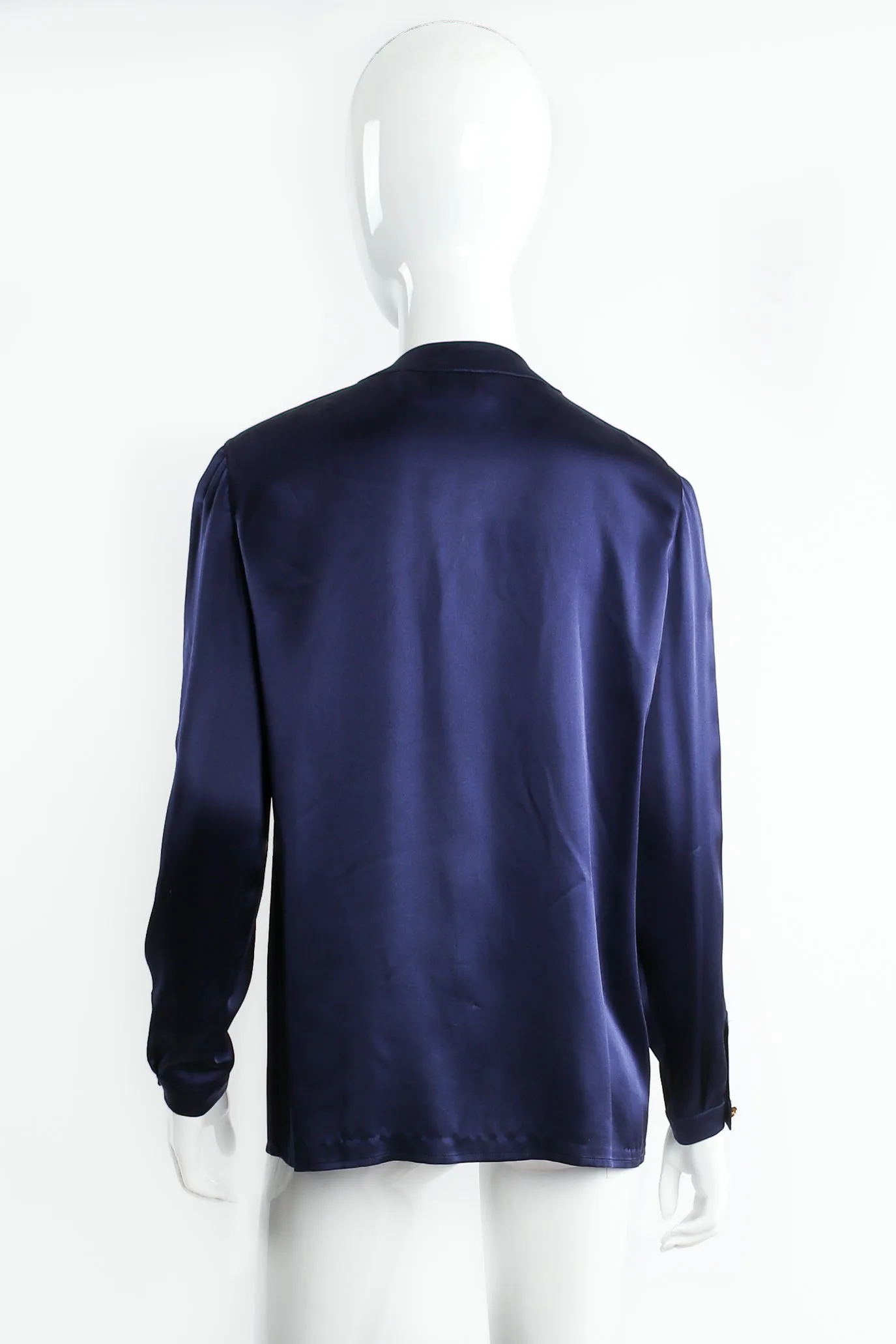 Satin Button Pocket Blouse