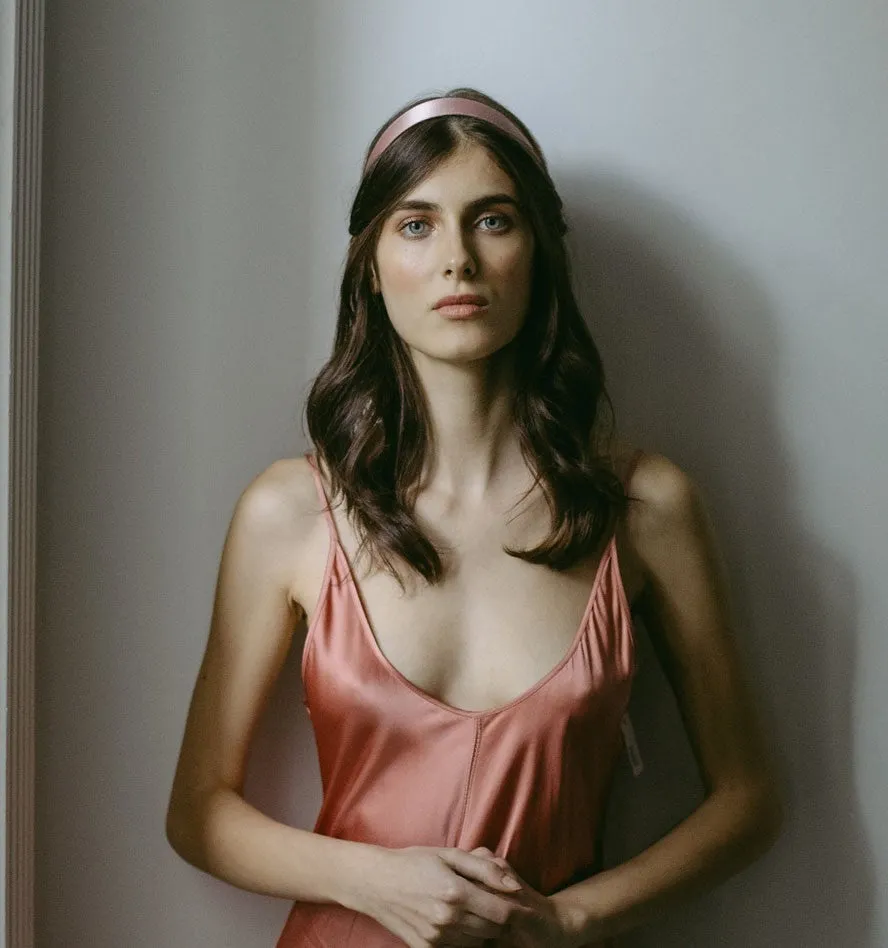 Satin Headband in Blush