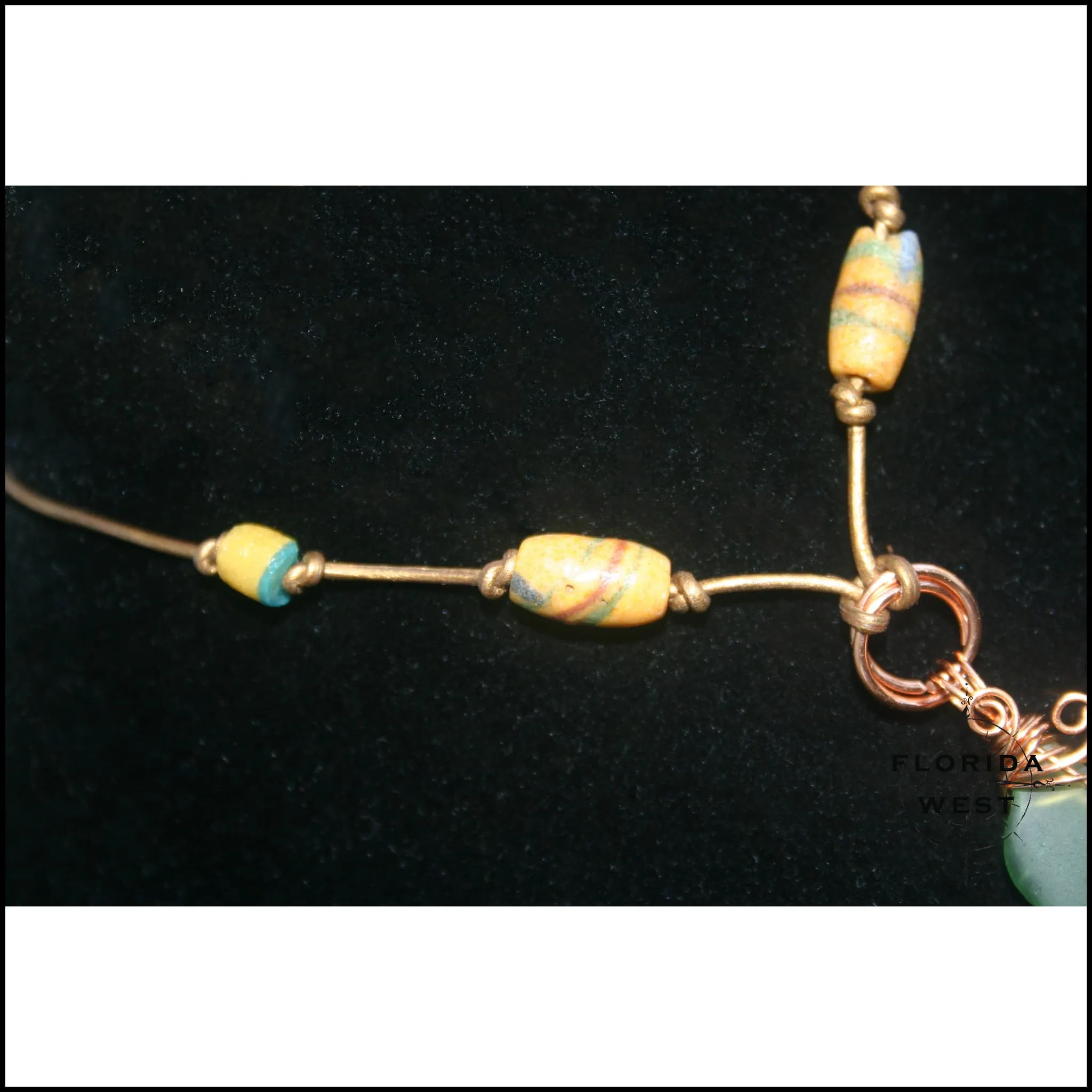 Sea Glass and Vintage African Krobo Trade Beads Necklace