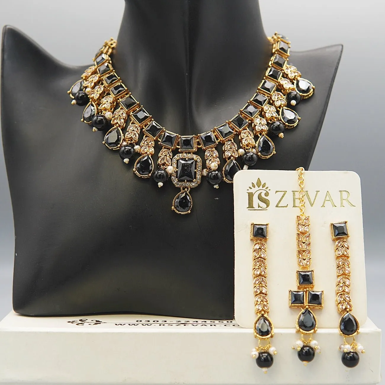 Semi-Gemstones Latkans Necklace Set