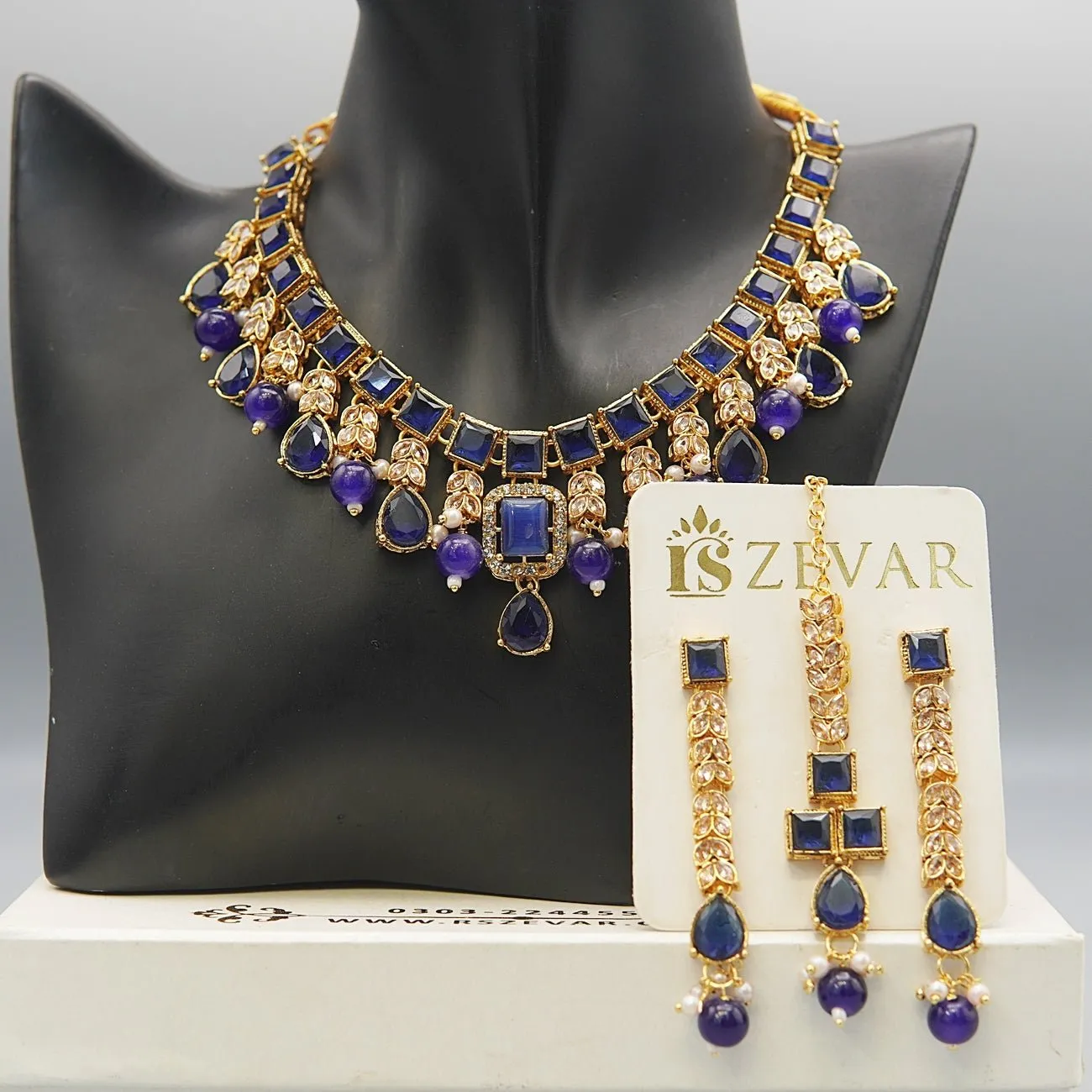 Semi-Gemstones Latkans Necklace Set
