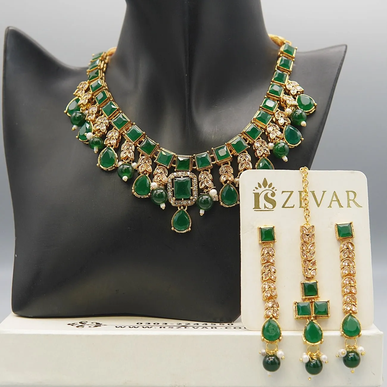 Semi-Gemstones Latkans Necklace Set