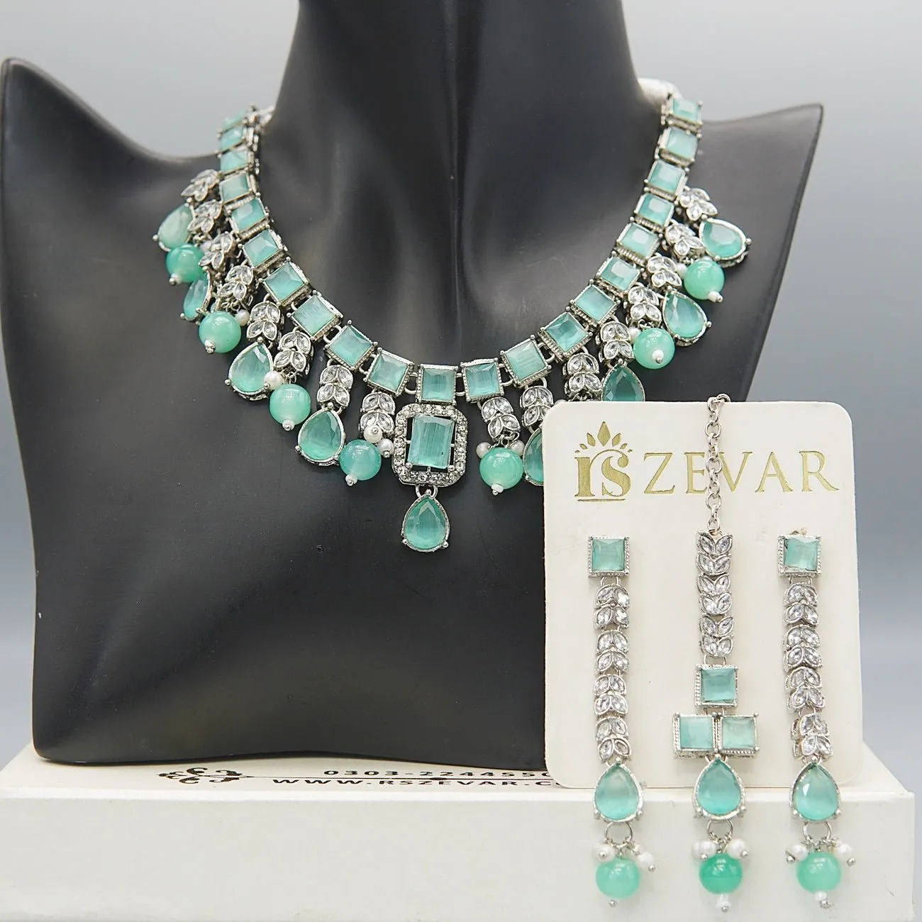 Semi-Gemstones Latkans Necklace Set