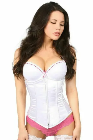 Sexy White Underbust Zipper Corset