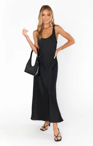 Show Me Your Mumu Serenade Slip Dress Black Luxe Satin